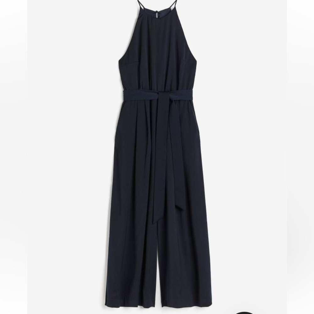 Satin Jumpsuit.Dark Blue